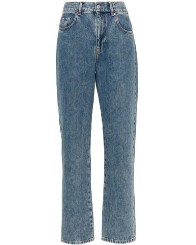 Moschino Jeans Straight-leg Logo-patch Cotton Jeans - Blue