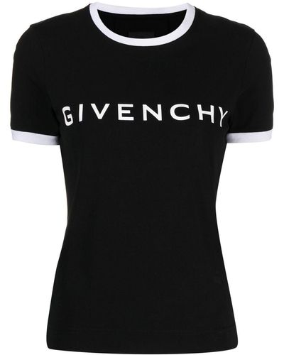 Givenchy T-shirt en coton à logo imprimé - Noir