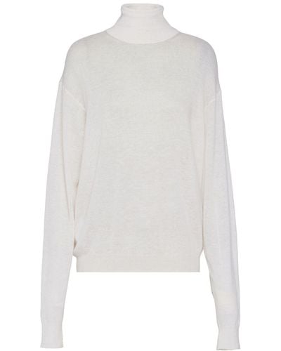 Prada Roll-neck Cashmere Sweater - White