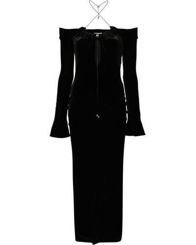 16Arlington Salm Velvet Midi Dress - Black