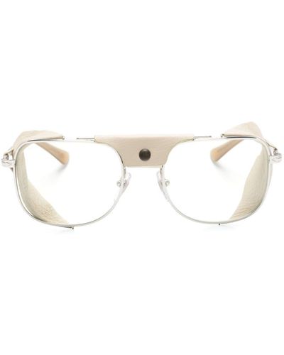 Persol Eckige Brille im Layering-Look - Weiß