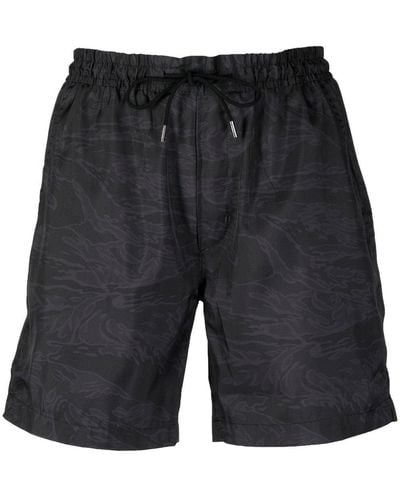 Maharishi Camouflage-print Swim Shorts - Black