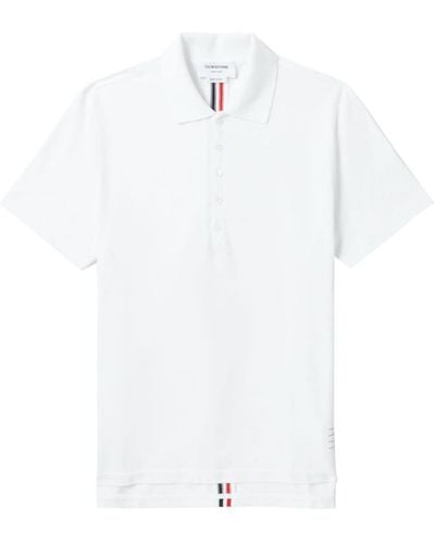 Thom Browne Polo con rayas en la espalda - Blanco