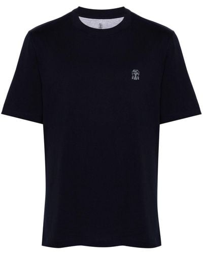 Brunello Cucinelli Logo-print Cotton T-shirt - Black