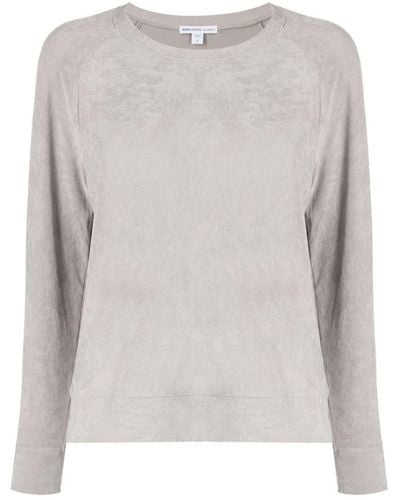 James Perse Long-sleeve Velvet Sweatshirt - Grey