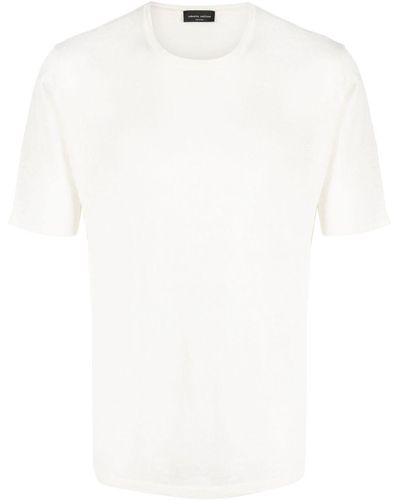 Roberto Collina Linen Short-sleeved T-shirt - White
