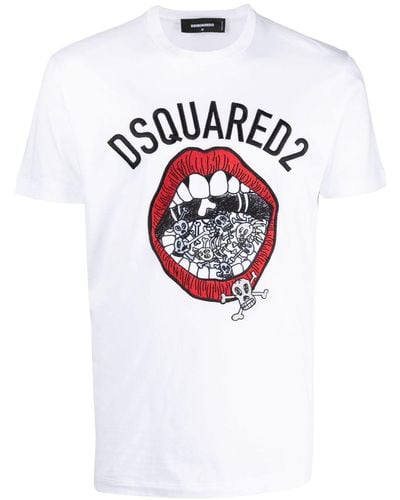 DSquared² T-Shirt mit grafischem Print - Weiß