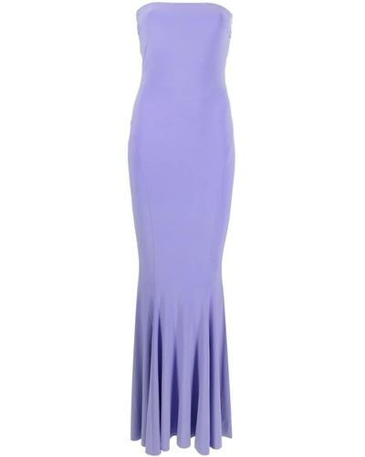 Norma Kamali Strapless Fishtail Gown - Purple