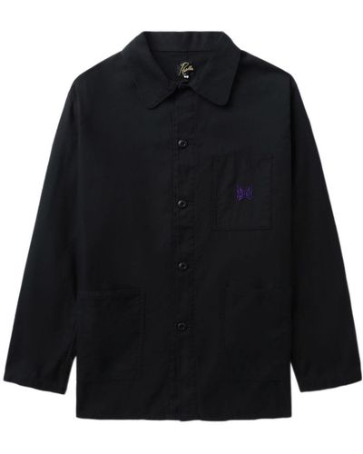 Needles Logo-embroidered Shirt Jacket - Blue