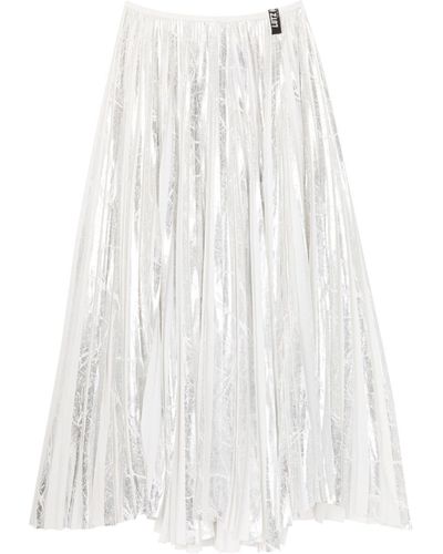AZ FACTORY 3d Metallic-sheen Pleated Skirt - White