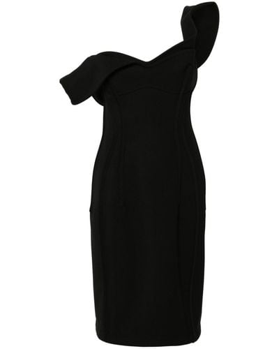 Bottega Veneta Off-shoulder Midi Dress - Women's - Viscose/wool - Black