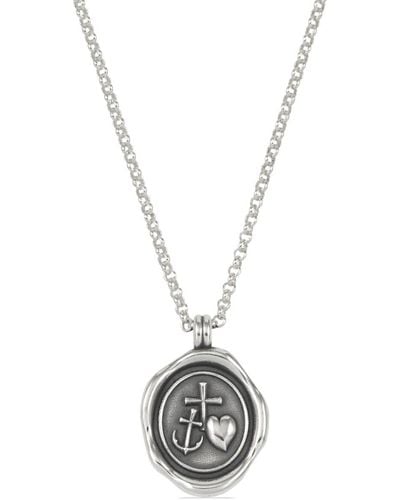 Dower & Hall Collana con pendente Hope in argento sterling - Bianco