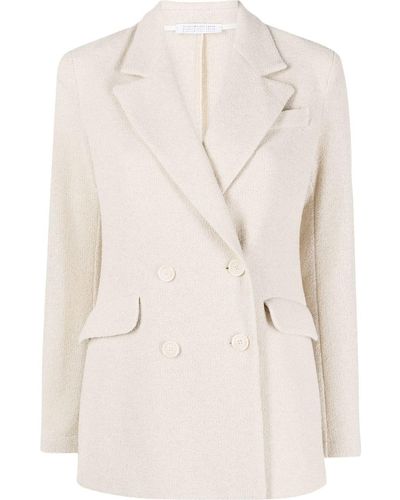 Harris Wharf London Double-breasted Knitted Blazer - Natural