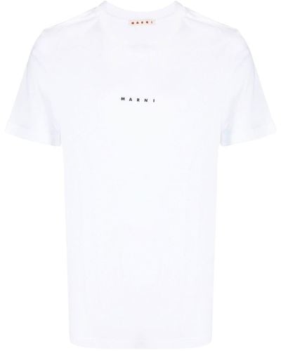 Marni T-Shirt Stampa Micro Logo - Bianco