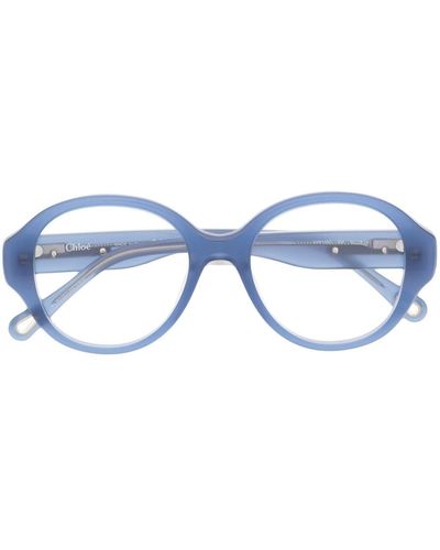 Chloé Mirtha ラウンド眼鏡フレーム - ブルー