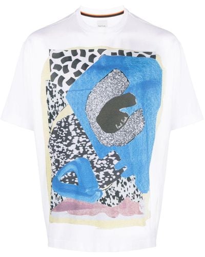 Paul Smith Graphic-print Cotton T-shirt - Blue