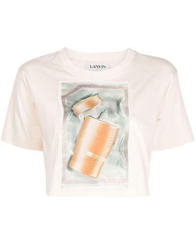 Lanvin T-shirt Scratch & Sniff crop - Bianco