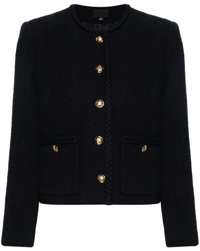 Nili Lotan Iman Tweed Cropped Jacket - Black