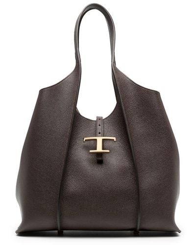 Tod's Timeless Shopping Bag Leather Tote Bag - Brown
