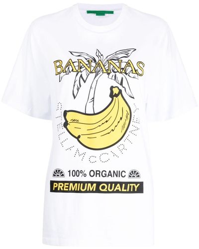 Stella McCartney Banana-print Cotton T-shirt - Grey