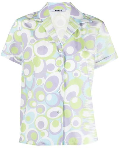 Vivetta Blouse Met Grafische Print - Paars