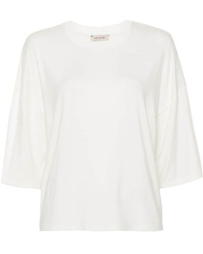 The Mannei T-Shirt mit tiefen Schultern - Weiß