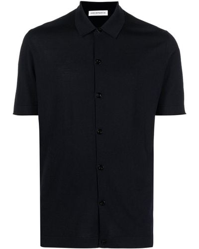 GOES BOTANICAL Merino-wool Polo Shirt - Black