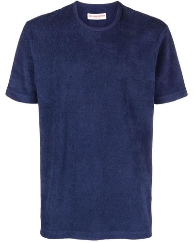 Orlebar Brown T-shirt Nicolas effetto spugna - Blu