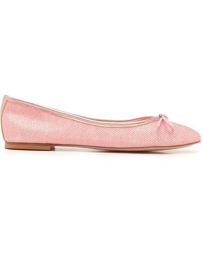 Sarah Chofakian Sapatilha Sarita Textured-leather Ballet Court Shoes - Pink