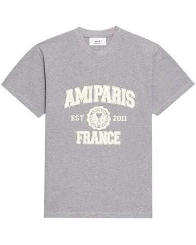Ami Paris T-Shirt mit Logo-Print - Mehrfarbig