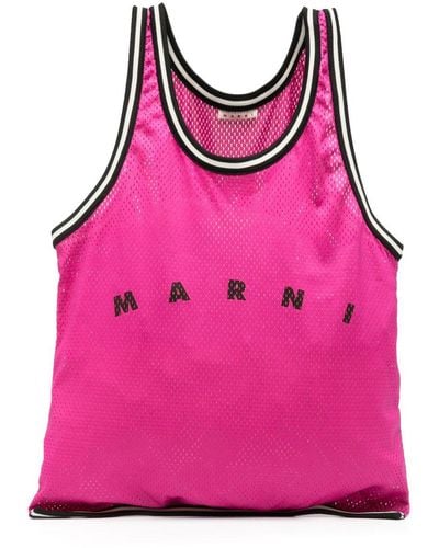 Marni Logo-print Perforated Tote Bag - Pink