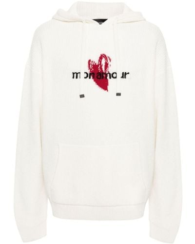 Emporio Armani X Mon Amour hoodie en maille intarsia - Blanc