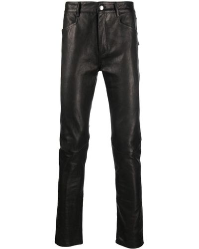 Rick Owens Skinny-cut Leather Pants - Black