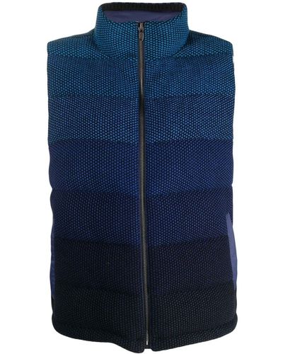 Missoni Ombré-effect Embroidered Padded Gilet - Blue