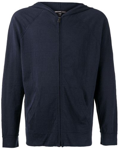 James Perse Zip-up Hooded Sweater - Blue