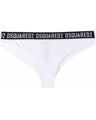 DSquared² Logo-waist Cotton Briefs - White