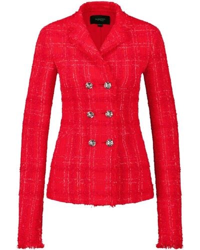 Giambattista Valli Checked Tweed Jacket - Red