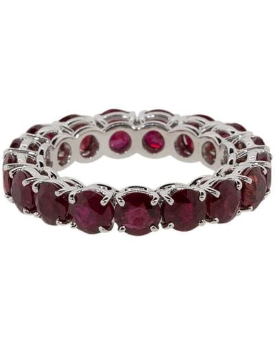 Bayco 18kt White Gold Ruby Ring - Red