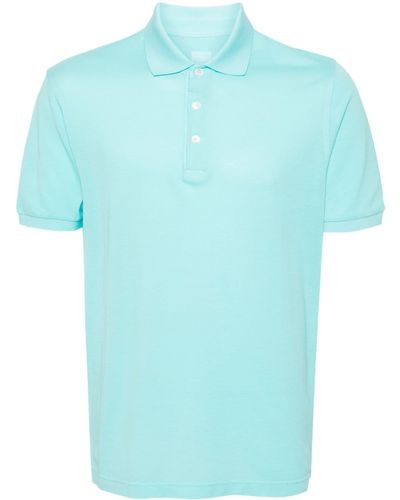Fedeli Wind cotton polo shirt - Bleu