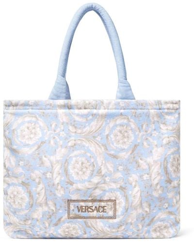 Versace Barocco Athena Beach Bag - White