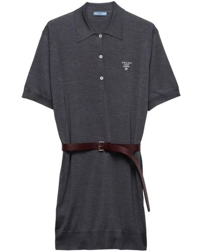 Prada Poloshirtkleid aus Seide - Schwarz