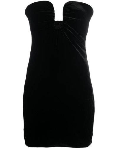 Roland Mouret Robe-bustier en velours à coupe courte - Noir