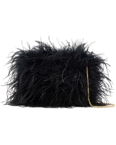 Loeffler Randall Bolso de hombro con detalle de plumas - Negro