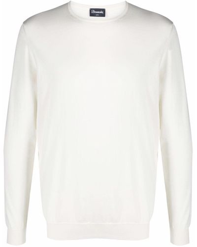 Drumohr Crew-neck Cotton Sweater - White