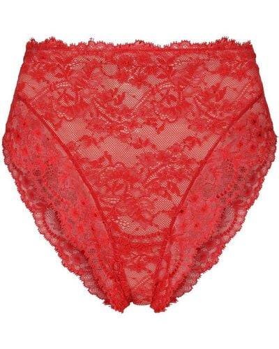 Dolce & Gabbana High-waisted Lace Briefs - Red
