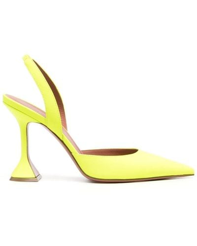 AMINA MUADDI Holli 95mm Denim Slingback Court Shoes - Yellow