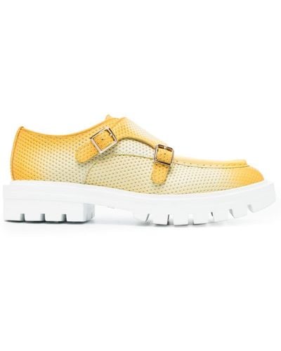 Santoni Ombré Perforated-leather Loafers - Metallic