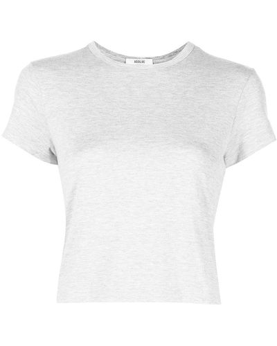 Agolde Adine Shrunken Cotton T-shirt - White