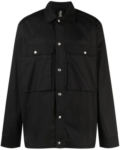 Thom Krom Long-sleeved Press-stud Shirt - Black
