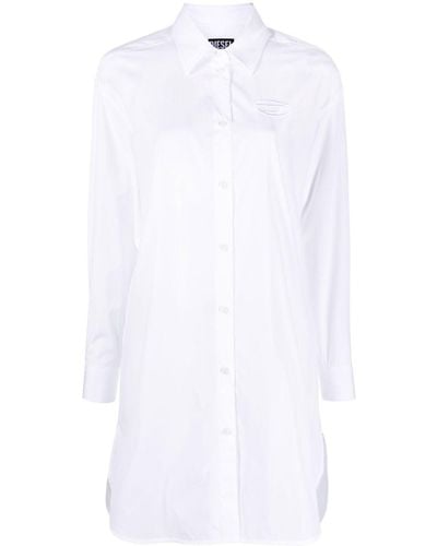 DIESEL D-lunar-b Cotton Shirt Dress - White